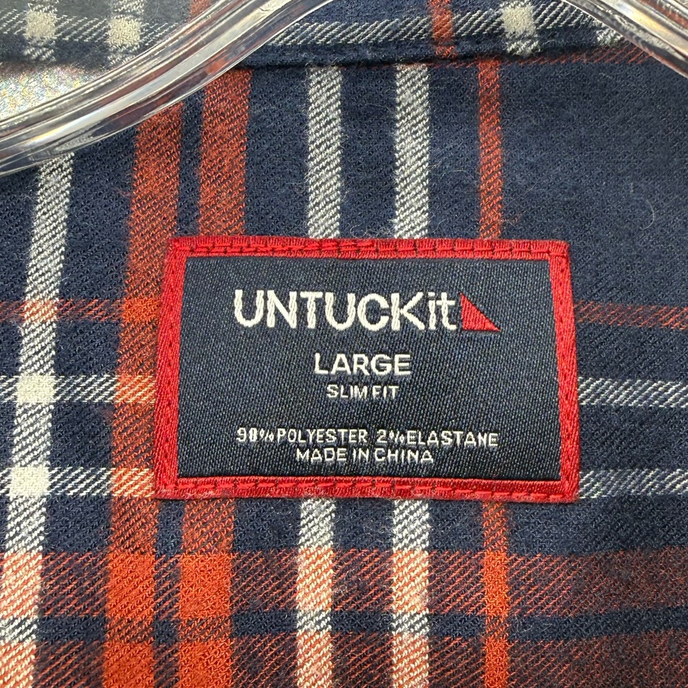 Untuckit Slim Fit Poly Elastane Button Up Flannel… - image 2